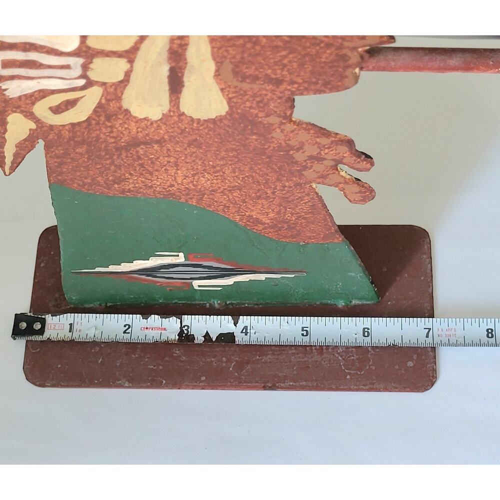 VTG Native American Chief Steel Hand Painted Country Farm Lake Cabin Mountain - Picture 8 of 8
